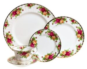 royal albert old country roses 5-piece place setting, multi