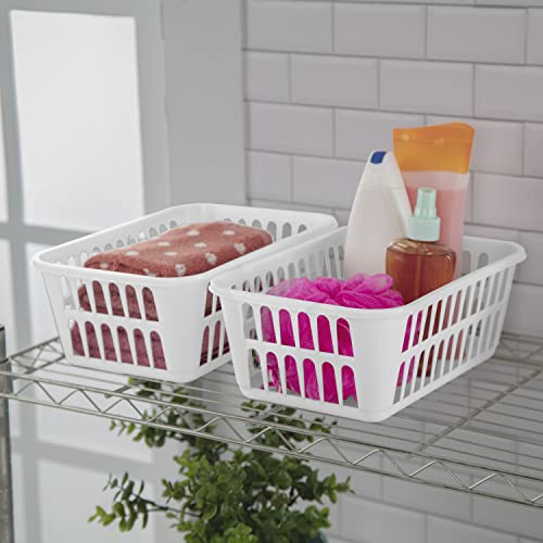 Sterilite 16088048 Storage Basket, White, 48-Pack