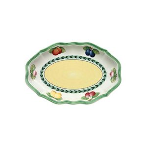 villeroy & boch french garden fleurence pickle dish/gravy stand, 9.5 in, white/multicolored