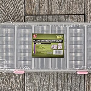 SE 28-in-1 Round Containers Inside a Plastic Storage Box with Stackable Screw-On Lids - 87138DB