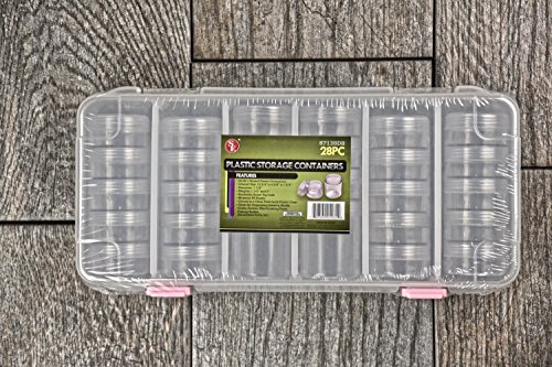 SE 28-in-1 Round Containers Inside a Plastic Storage Box with Stackable Screw-On Lids - 87138DB