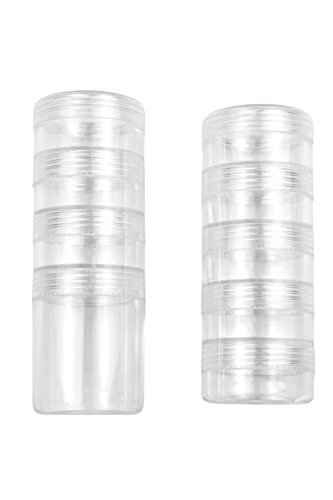 SE 28-in-1 Round Containers Inside a Plastic Storage Box with Stackable Screw-On Lids - 87138DB