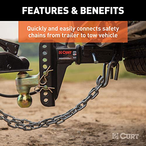 CURT 81620 17/32-Inch Certified Trailer Safety Chain S-Hook, 7,600 lbs