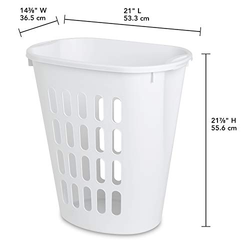 Sterilite 12568006 Open Laundry Hamper, White, 6-Pack