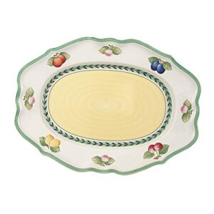 villeroy & boch french garden fleurence oval platter, 17.25 in, white/multicolored