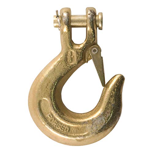 CURT 81560 3/8-Inch Forged Steel Clevis Slip Hook with Safety Latch, 18,000 lbs, 1-In Opening, 3/8" Pin