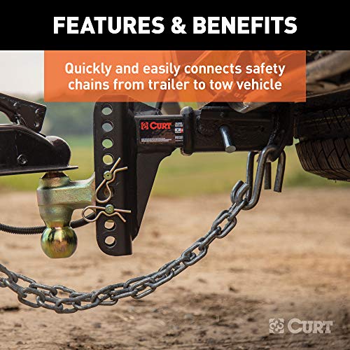 CURT 81270 7/16-Inch Certified Trailer Safety Chain S-Hook, 5,000 lbs