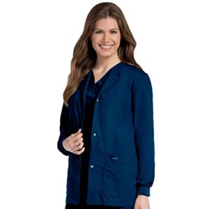 Landau Essentials Relaxed Fit 4-Pocket Snap-Front Scrub Jacket for Women 7525