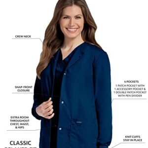 Landau Essentials Relaxed Fit 4-Pocket Snap-Front Scrub Jacket for Women 7525