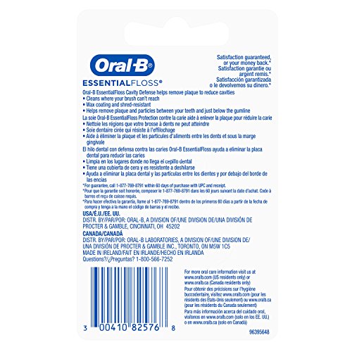 Oral-B Dental Floss, EssentialFloss Cavity Defense, 50 M, Pack of 24