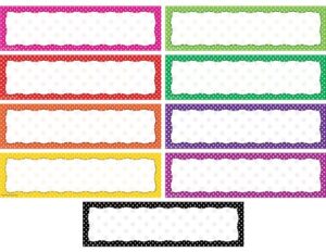 teacher created resources polka dot blank headliners, multi color (4484)