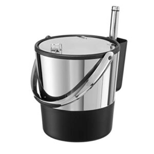 oggi insulated ice bucket, 4 quart / 3.8 l, stainless steel, black