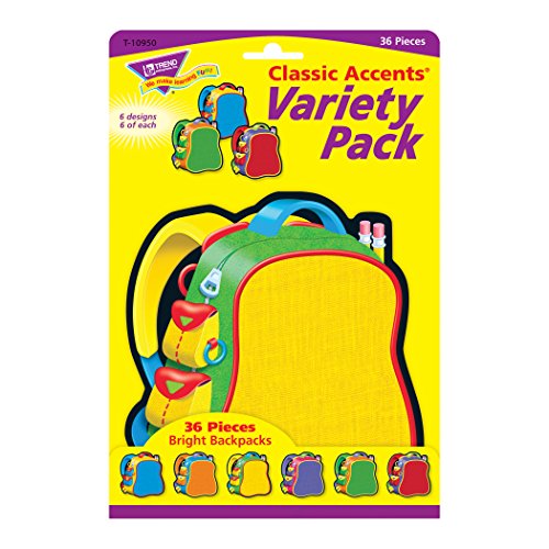 TREND enterprises, Inc. Bright Backpacks Classic Accents Variety Pack, 36 ct