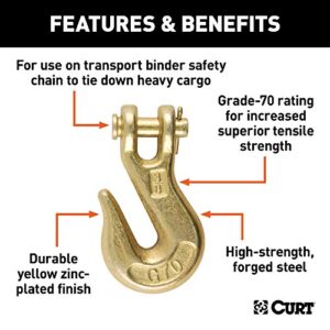 CURT 81438 3/8-Inch Forged Steel Clevis Grab Hook, 6,600 lbs. Work Load, 1/2-In Pin