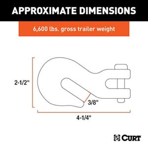 CURT 81438 3/8-Inch Forged Steel Clevis Grab Hook, 6,600 lbs. Work Load, 1/2-In Pin