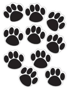 teacher created resources accents, black paw print (4277)