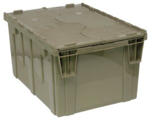 quantum qdc2420-12 plastic storage container with attached flip-top lid, 24″ x 20″ x 12″, gray