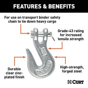 CURT 81340 5/16-Inch Forged Steel Clevis Grab Hook, 3,900 lbs. Work Load, 7/16-In Pin