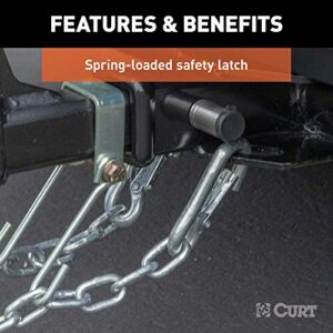 CURT 81266 Snap Hook Trailer Safety Chain Hook Carabiner Clip, 3/8-Inch Diameter, 2,000 lbs