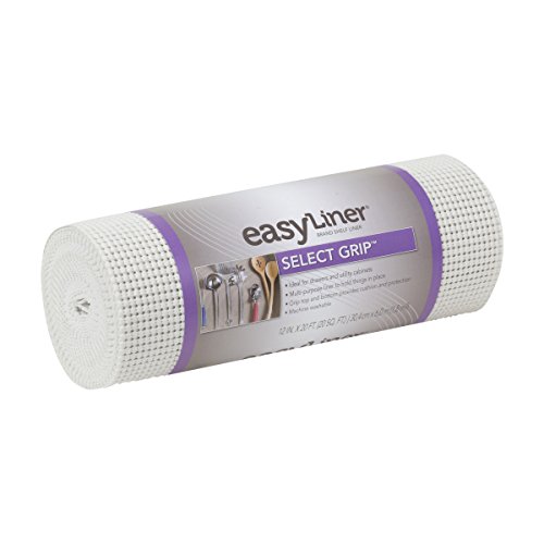 Duck Non-Adhesive Shelf Liner Select Grip EasyLiner, 12-inch x 20 Feet, White