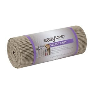 duck non-adhesive shelf liner select grip easyliner, 12-inch x 20 feet, brownstone, sq ft