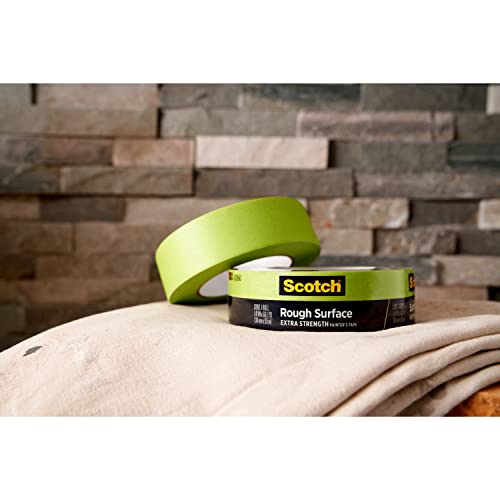 Scotch Rough Surface Extra Strength Painter's Tape, Green, Tape Protects Surfaces and Removes Easily, Rough Surface Painting Tape for Indoor and Outdoor Use, 1.41 Inches x 60.1 Yards, 1 Roll