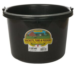 miller manufacturing p-8-black 8-quart plastic buckets, black