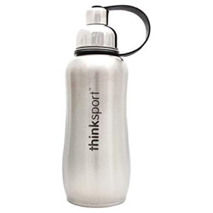 thinksport stainless steel sports bottle, silver (25 ounce)