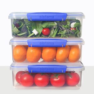 Sistema 1700 Klip It Collection Rectangle Food Storage Container, 2 Liter/67.6 Ounce