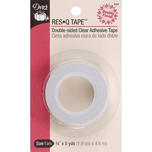 Dritz Res-Q, 3/4" x 5-Yards, Double-Sided, Clear Adhesive Tape, 3/4-Inch