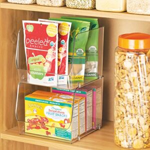 iDesign Linus Stacking Organizer Bins for Kitchen, Pantry, Office, Bathroom, Extra Large-Clear