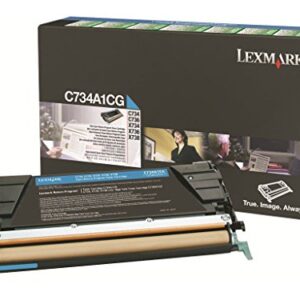 Lexmark C734A1CG Cyan Return Program Toner Cartridge