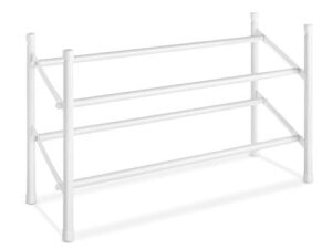 whitmor, white 2-tier expandable and stackable shoe rack