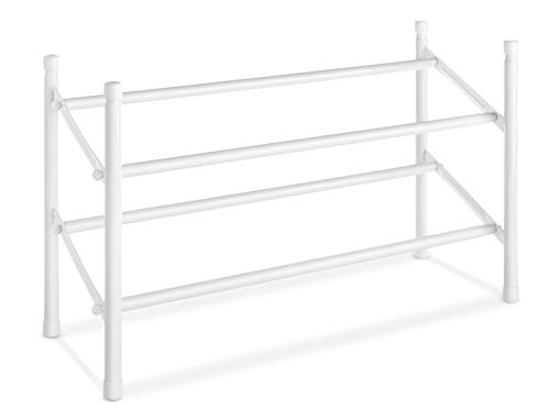 Whitmor, White 2-Tier Expandable and Stackable Shoe Rack