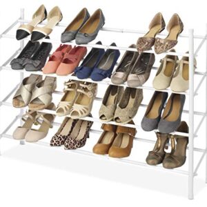 Whitmor, White 2-Tier Expandable and Stackable Shoe Rack