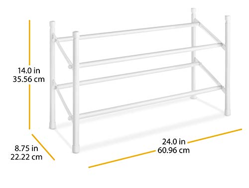 Whitmor, White 2-Tier Expandable and Stackable Shoe Rack