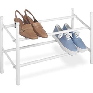 Whitmor, White 2-Tier Expandable and Stackable Shoe Rack