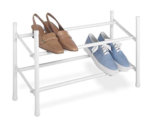 Whitmor, White 2-Tier Expandable and Stackable Shoe Rack