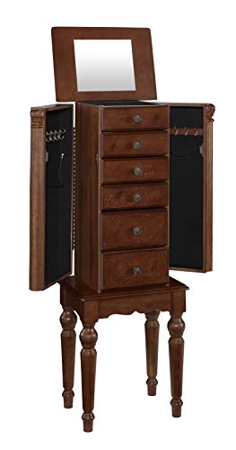 Powell Lightly Distressed "Deep Cherry" Jewelry Armoire