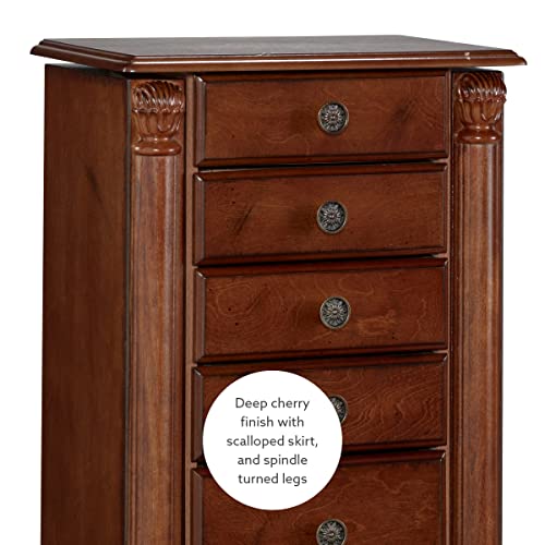 Powell Lightly Distressed "Deep Cherry" Jewelry Armoire