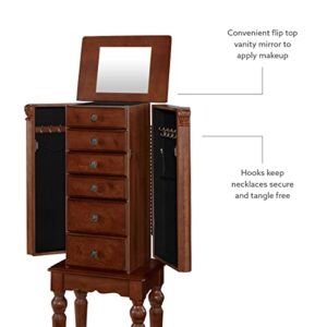 Powell Lightly Distressed "Deep Cherry" Jewelry Armoire