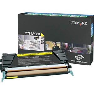 Lexmark C734A1YG Yellow Return Program Toner Cartridge