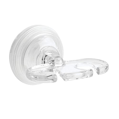 iDesign BPA-Free Plastic Bathroom Suction Toothbrush Holder - 2.75" x 2.25" x 2", Clear