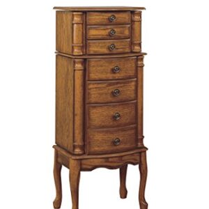 Powell Furniture Powell Jewelry Armoire, Distressed Woodland Oak Black Lining