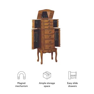 Powell Furniture Powell Jewelry Armoire, Distressed Woodland Oak Black Lining