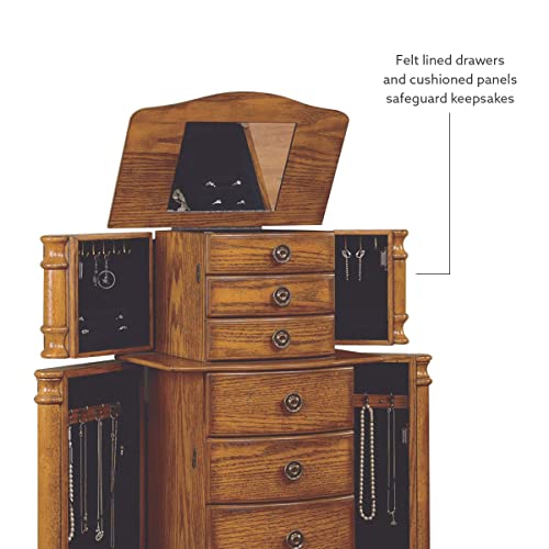 Powell Furniture Powell Jewelry Armoire, Distressed Woodland Oak Black Lining