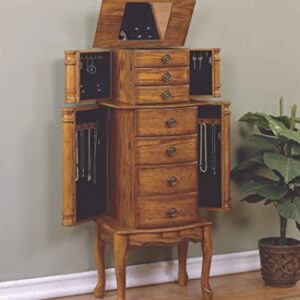 Powell Furniture Powell Jewelry Armoire, Distressed Woodland Oak Black Lining