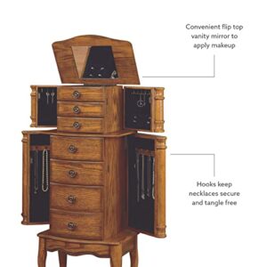 Powell Furniture Powell Jewelry Armoire, Distressed Woodland Oak Black Lining