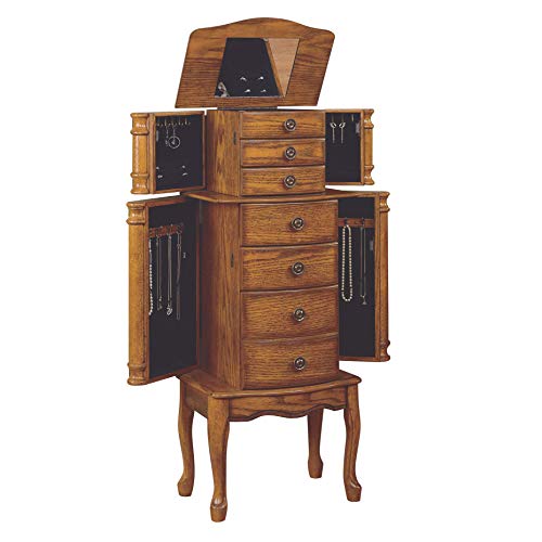 Powell Furniture Powell Jewelry Armoire, Distressed Woodland Oak Black Lining