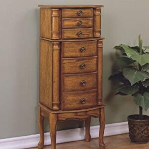 Powell Furniture Powell Jewelry Armoire, Distressed Woodland Oak Black Lining